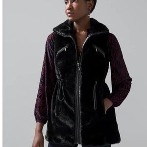 Faux Fur Vest, Black, NWT, Petite Large, White House Black Market
